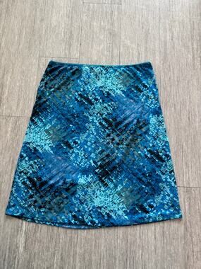 90s Y2k Vintage Paris Blue Midi Skirt